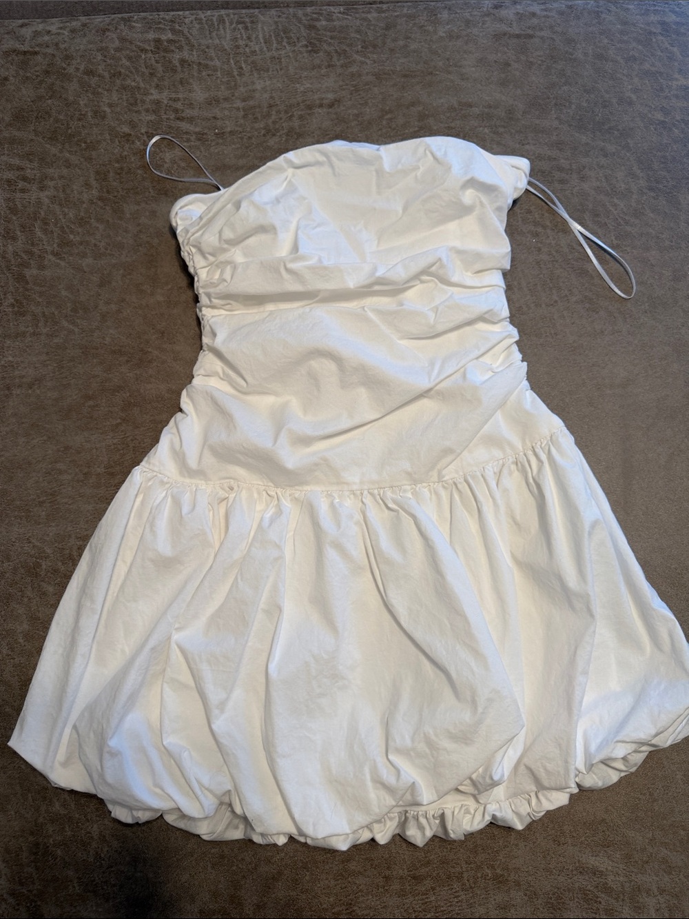 Strapless White Bubble Dress